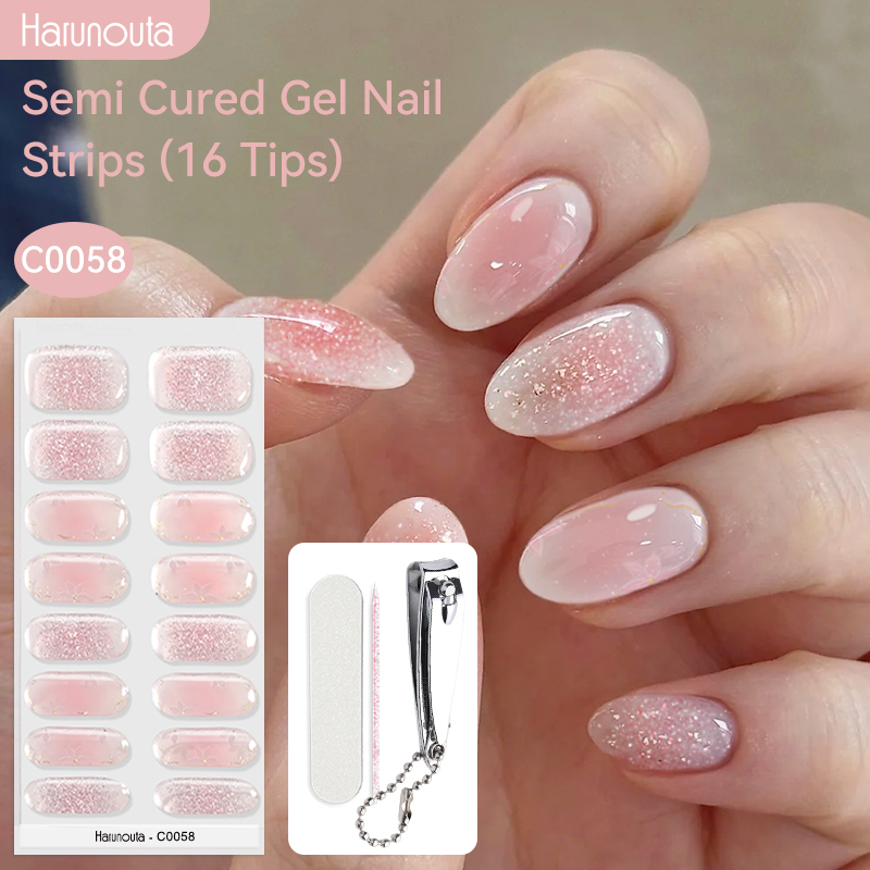 Striping Tape Nail - Гелевые полупрозрачные наклейки для ногтей Harunouta,